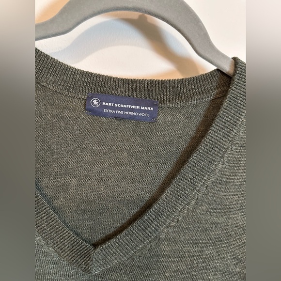Men’s 2XT Hart Schaffner Marx extra fine marino wool v neck sweater New 2XLT - Picture 4 of 7
